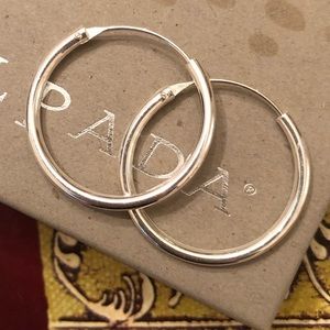 Silpada Sterling Silver Flexible Endless Hoop Earrings
